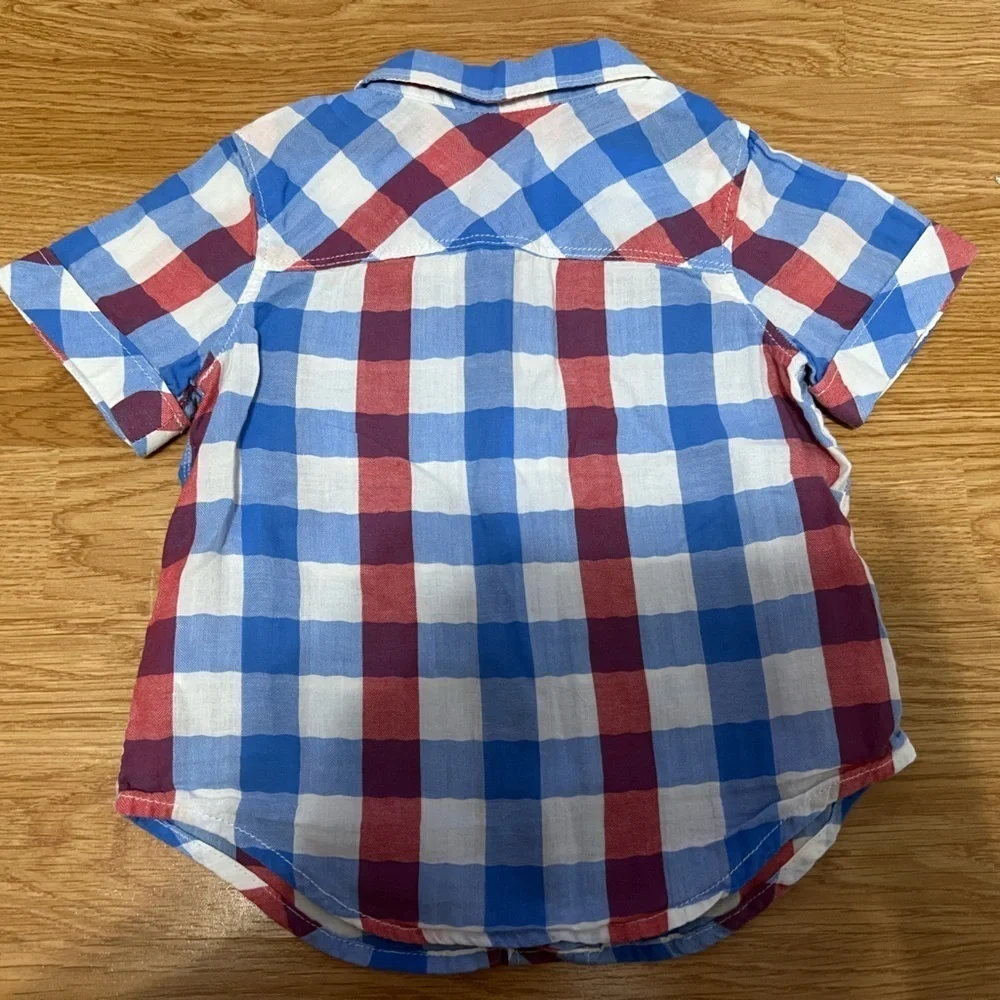Old Navy Kids Checkered Shirt - Red, Blue, and White (Size 18-24 Months)